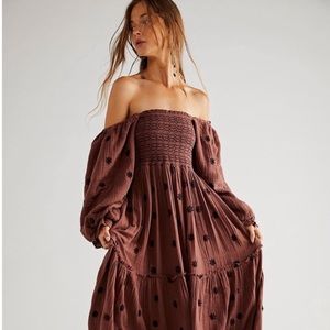 selling free people ‘dahlia’ maxi dress in burgundy road